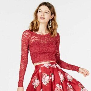 Sequin Hearts Wine Blush Glitter Top Prom …